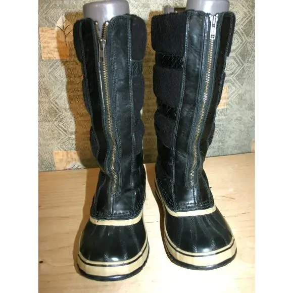 Sorel Helen of Tundra Black Leather& Wool Winter Boots 9 / 41 1/3 - Picture 2 of 7